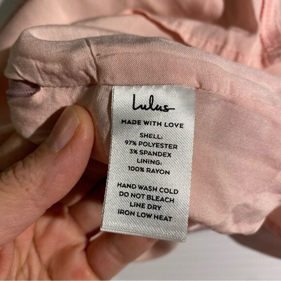 Lulus  2 piece In a Bliss Pink Floral Satin Jacquard Ruched Mini Skirt crop XS - Picture 12 of 15